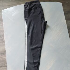 Victoria's Secret Knockout Tights. Black With Silver Stripe And Mesh Cutouts. M.